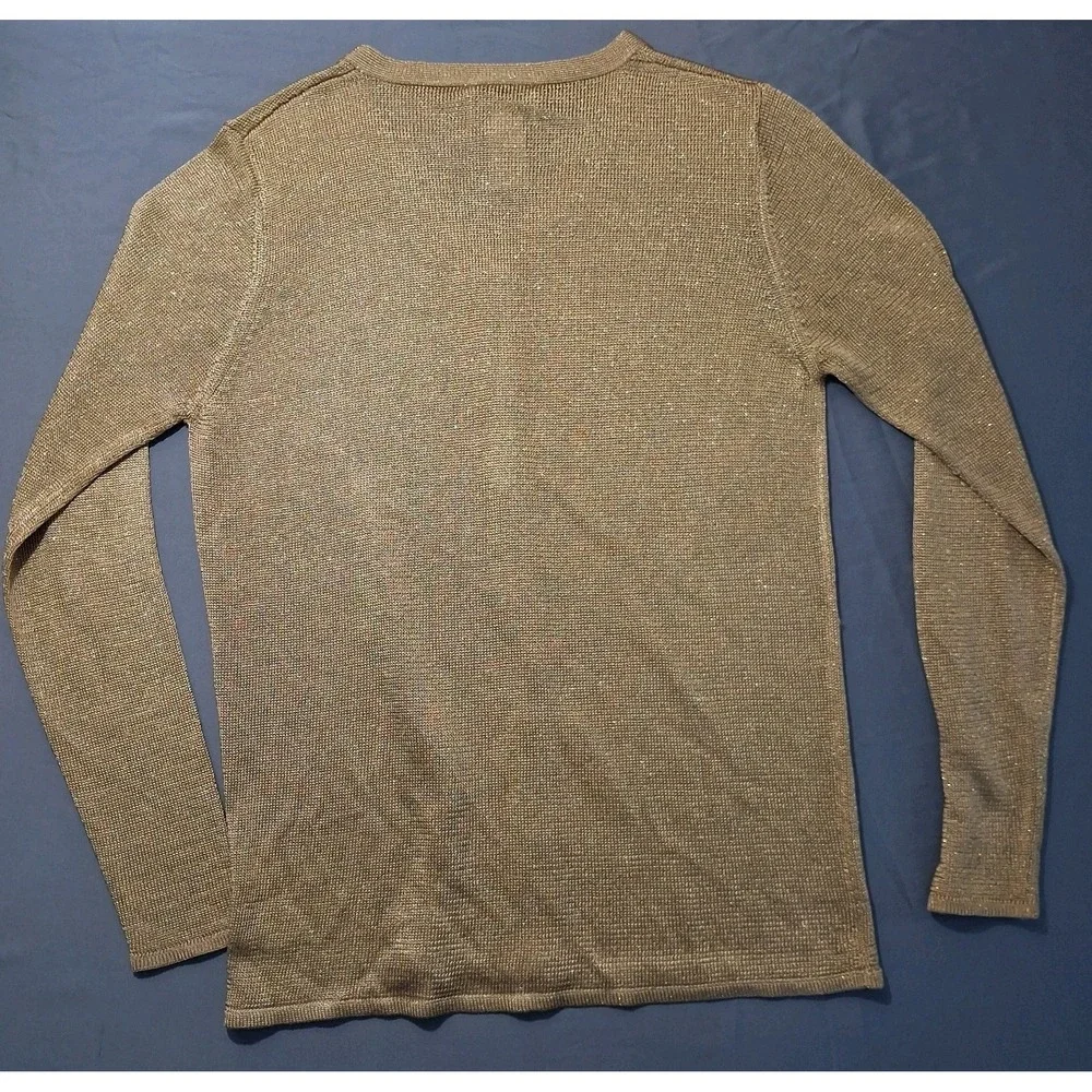 Vintage‎ Oscar De La Renta Gold Metalic Knit Cardigan Old Money Heritage Sz P/P
